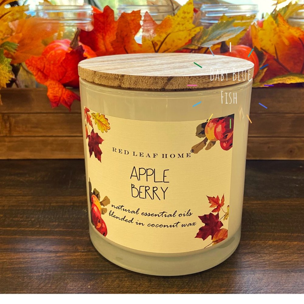 Apple Berry Red Leaf Home Candle